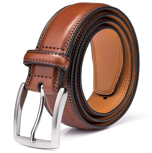 KM Legend Men's Leather Dress Belt-Classic &  36 Essential Brown